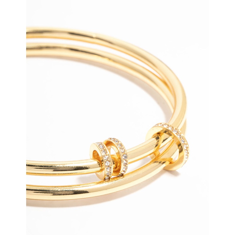 Gold Plated Layered Rondell Bangle