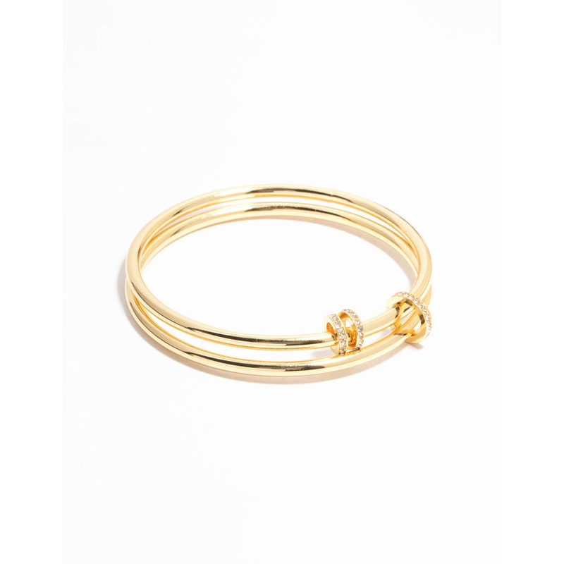 Gold Plated Layered Rondell Bangle