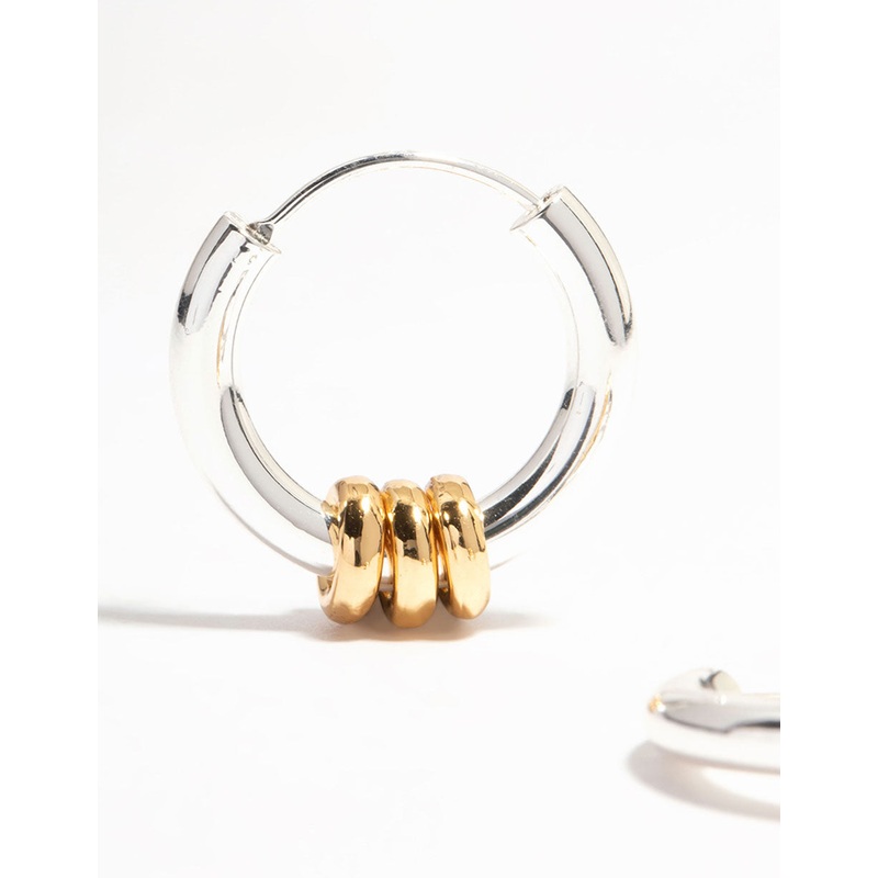 Gold & Silver Plated Rondell Huggie Earrings