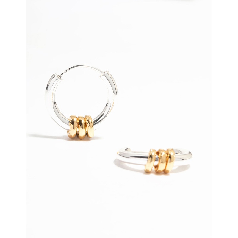 Gold & Silver Plated Rondell Huggie Earrings