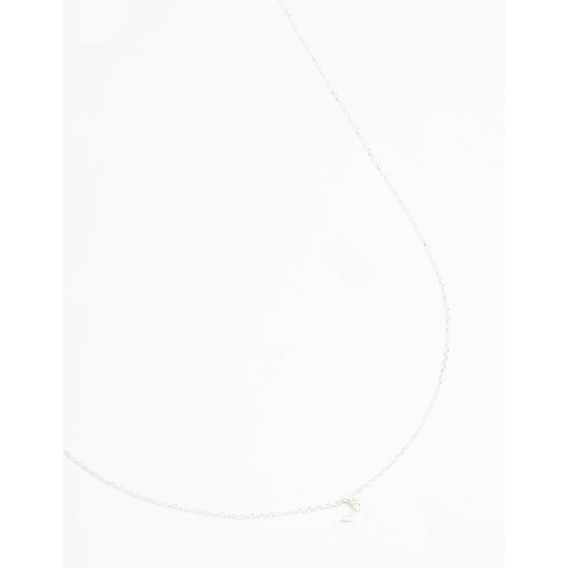 Sterling Silver Cubic Zirconia Moon Necklace