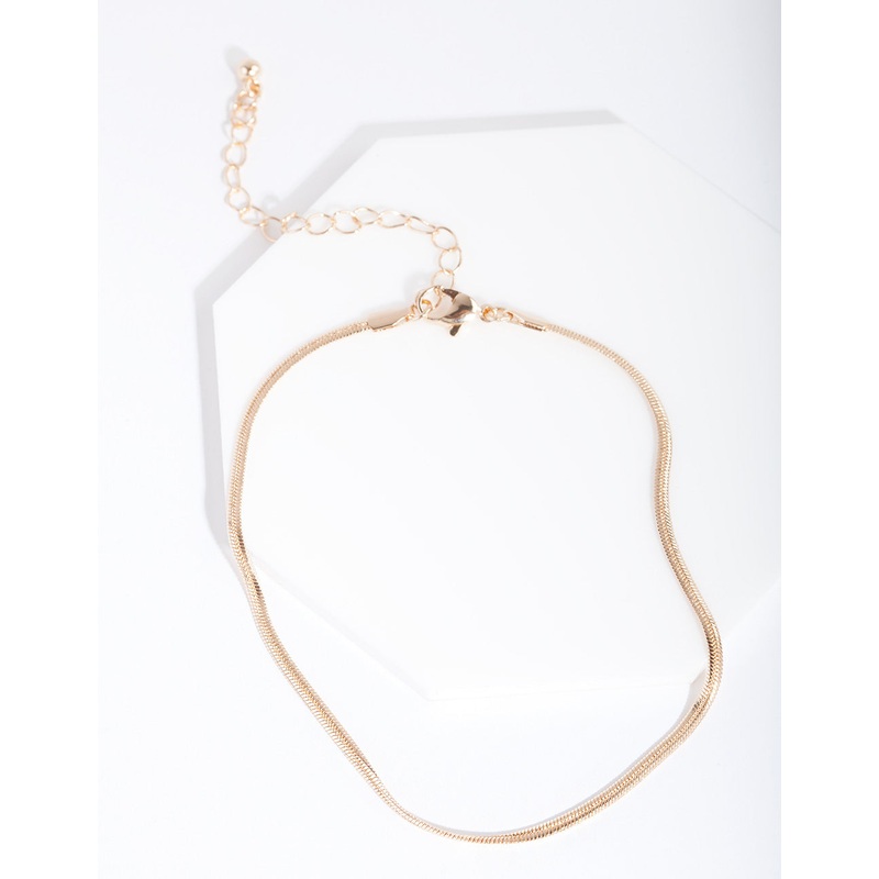 Gold 2mm Snake Chain Anklet