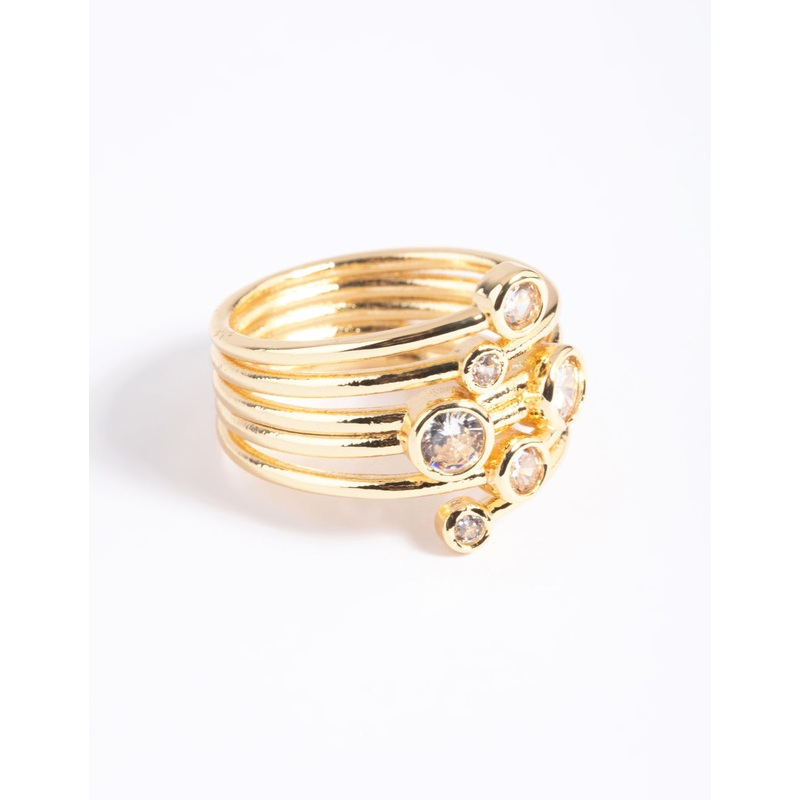Gold Plated Cubic Zirconia Stone Ring