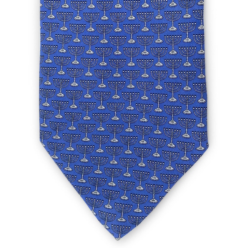 Menorah: Tie – Blue/White