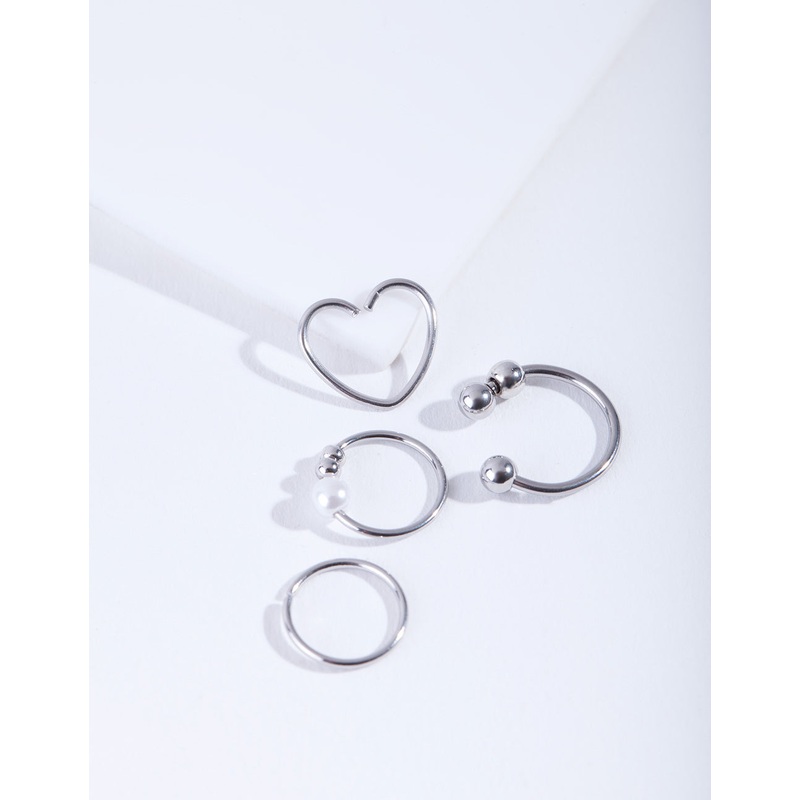 Surgical Steel Cartilage Ring 4-Pack