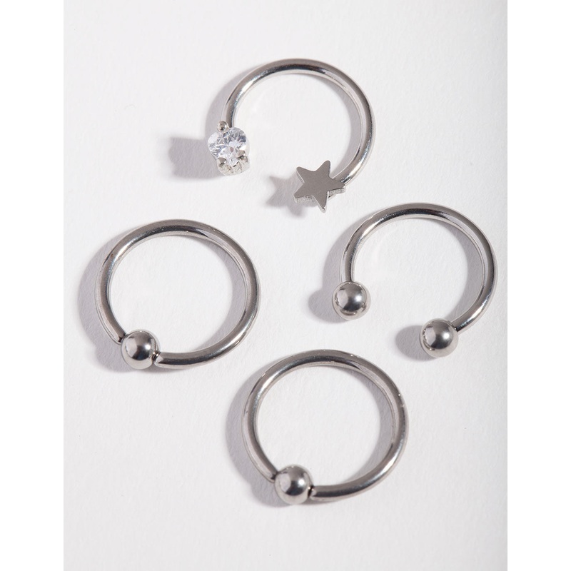Surgical Steel Celestial Mixed Earring 4-Pack
