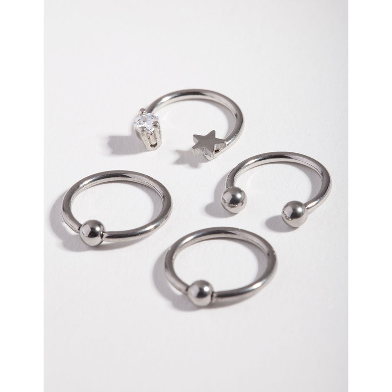 Surgical Steel Celestial Mixed Earring 4-Pack