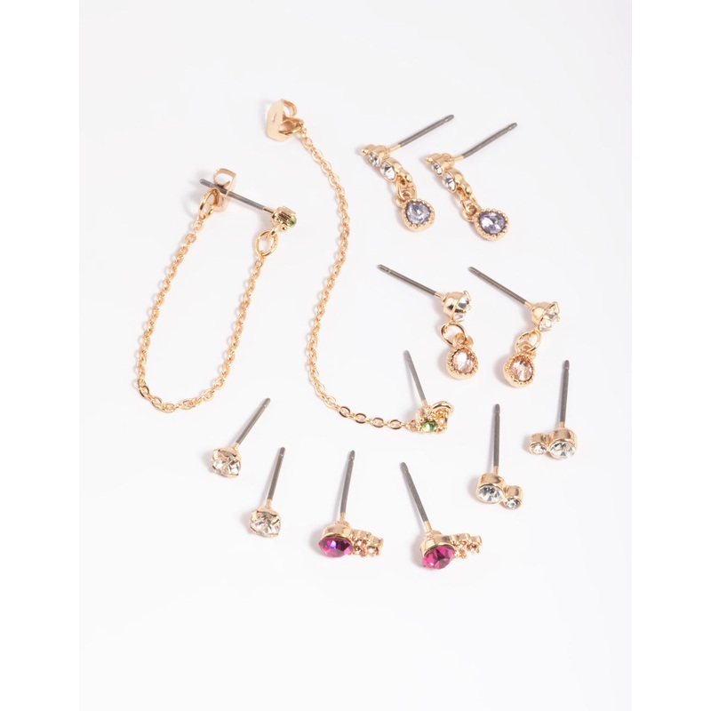 Colourful Mixed Earring Stack 6-Pack