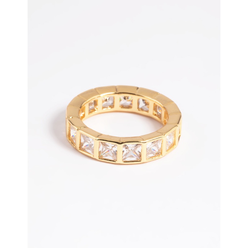 Gold Plated Cubic Zirconia Band Ring
