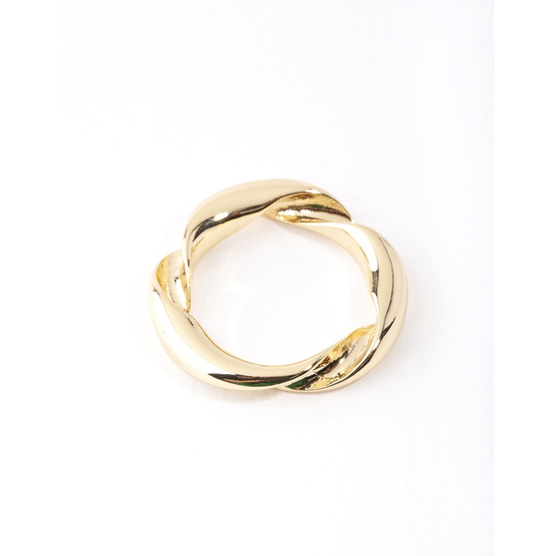 Gold Plated Twist Band Ring|SM|ML