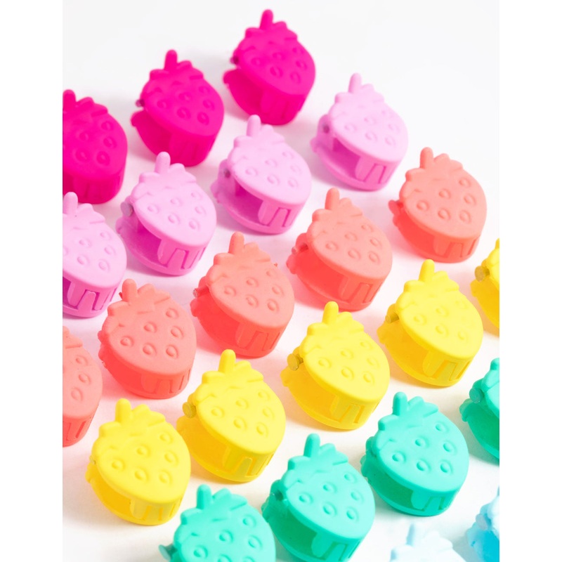 Mixed Strawberry Mini Claw Clip Pack