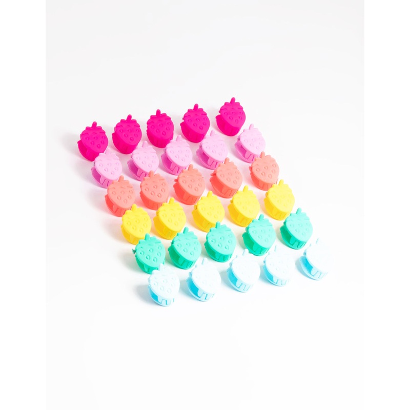Mixed Strawberry Mini Claw Clip Pack