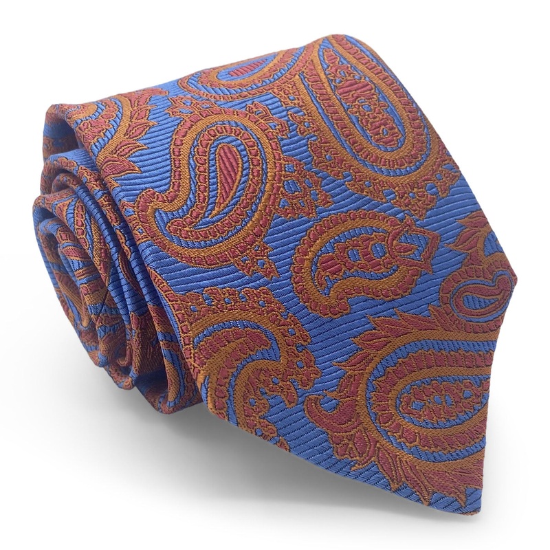 Paisley: Tie – Blue/Orange