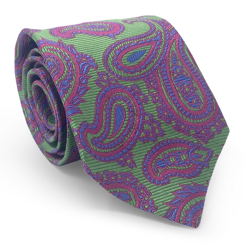 Paisley: Tie – Green/Pink