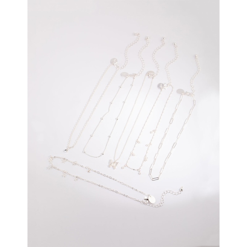 Silver Star & Pearl Choker 6-Pack