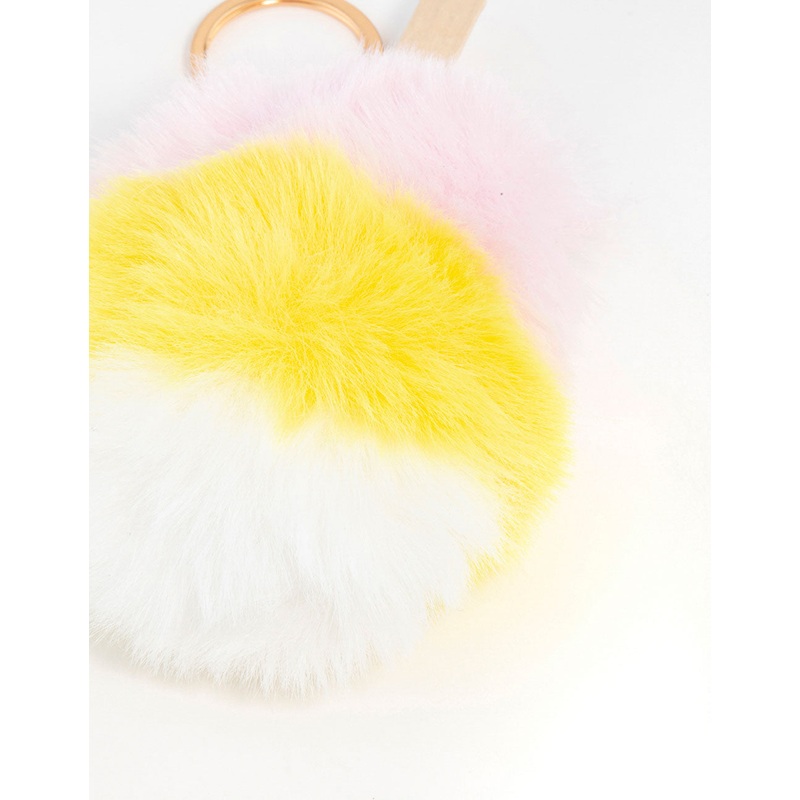 Yellow, Pink & White Ice Cream Keychain