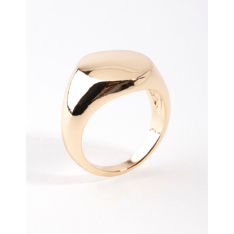 Gold Plated Pinky Signet Ring|SM|ML