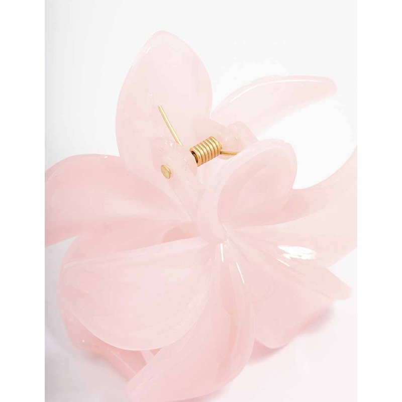 Pink Plain Hibiscus Hair Claw Clip