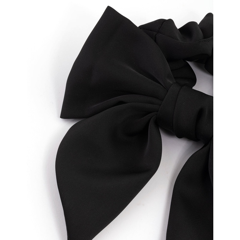 Black Medium Satin Scrunchie
