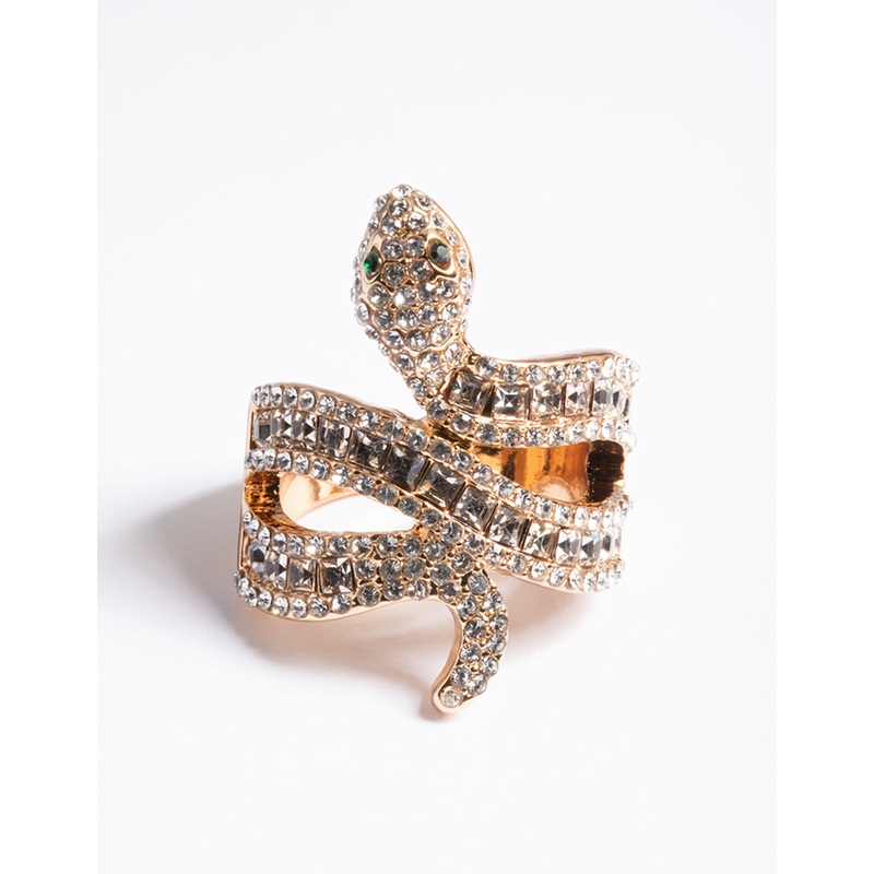 Gold Baguette Snake Ring|SM|ML
