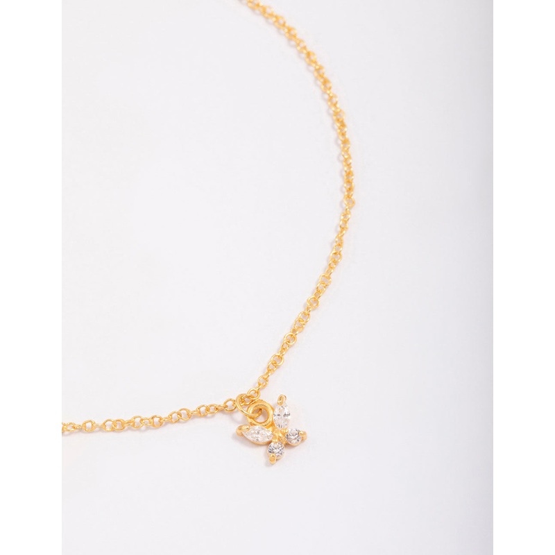 Gold Plated Sterling Silver Butterfly Charm Anklet & Bracelet