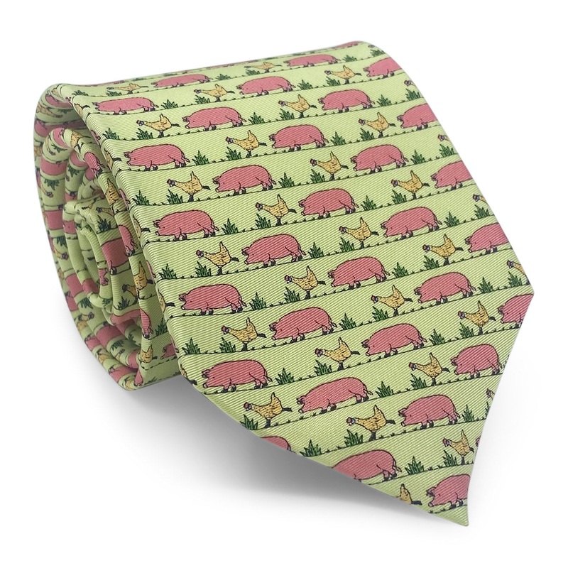 Pig & Hen: Tie – Light Green