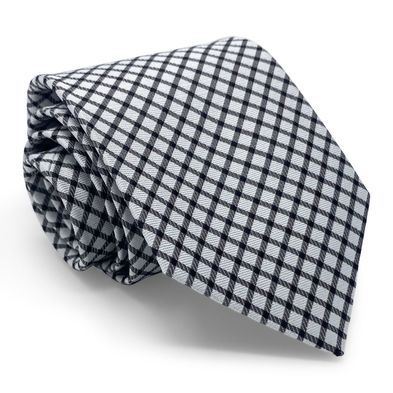 Plaid Formal: Tie – Black/White