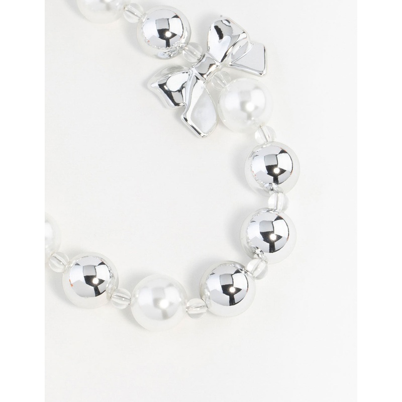 Bow & Pearl Heart Keychain|ONESIZE