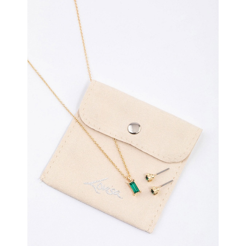 Gold Baguette Drop Jewellery & Polishing Set