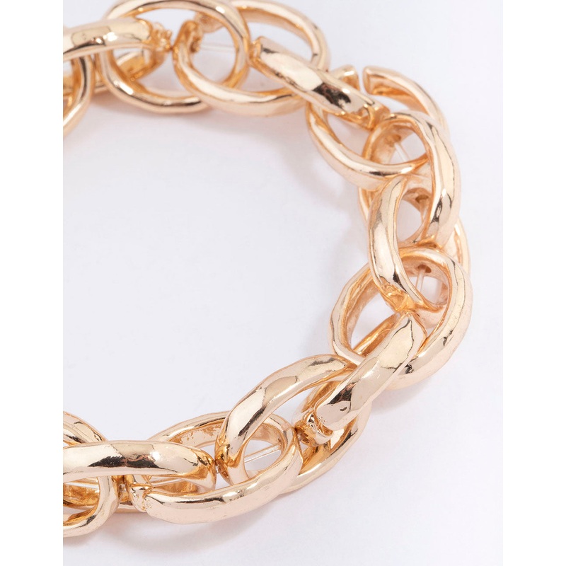 Gold Large Chain Stretch Bracelet