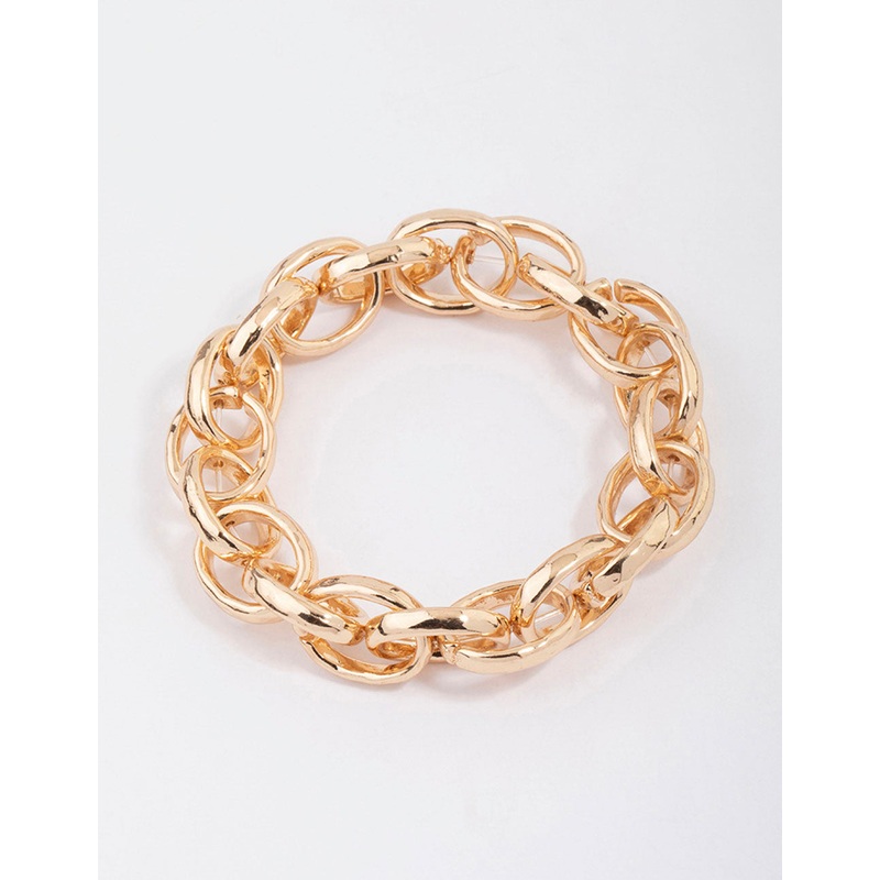 Gold Large Chain Stretch Bracelet