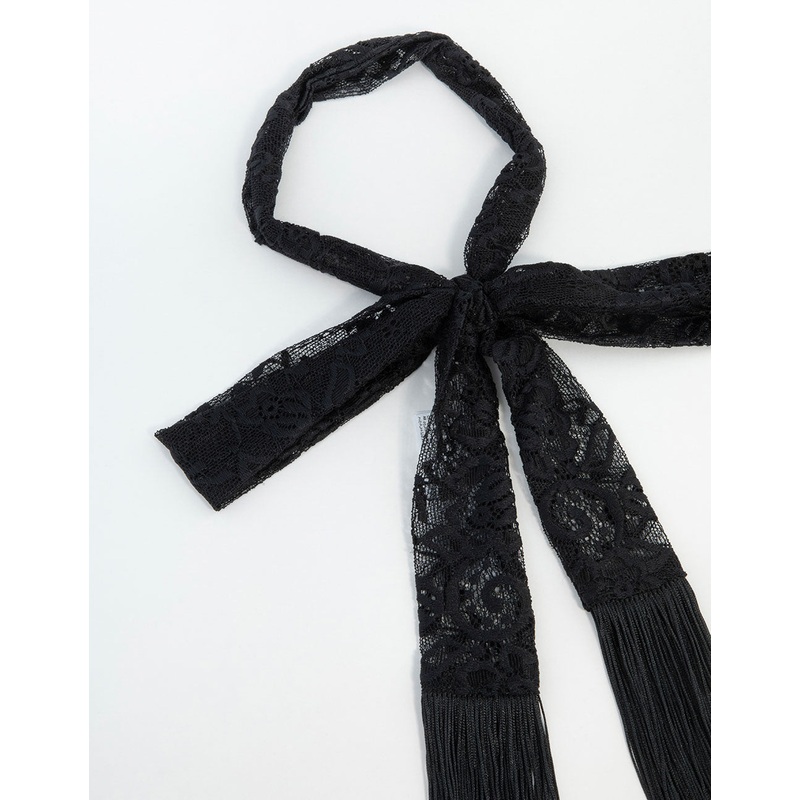 Thin Fabric Lace Fringe Scarf