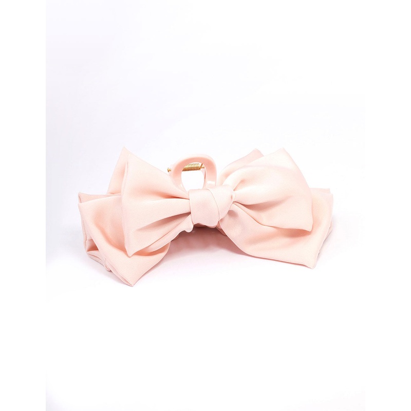 Blush Large Bow Hair Claw Clip