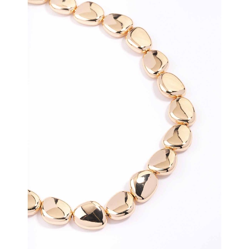 Gold Oval Small Pebble Necklace