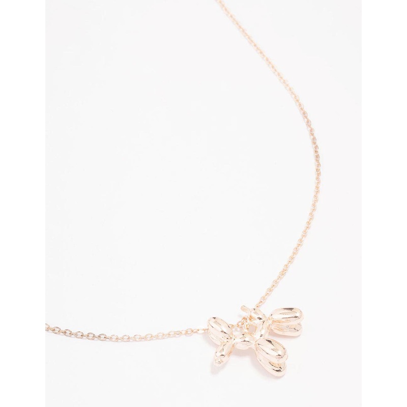 Rose Gold Bubble Dog Pendant Necklace