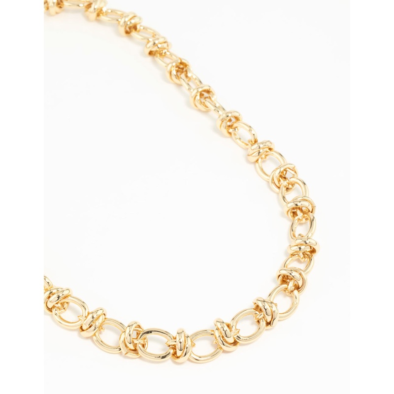 Gold Plated Knotted Chain Necklace