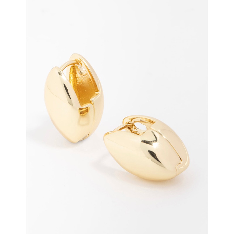 Gold Plated Pointed Huggie Earrings