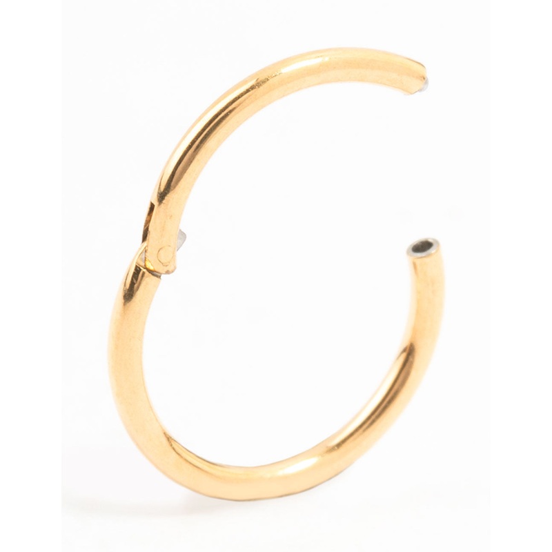 Gold Plated Surgical Steel Fine Clicker Ring 7MM