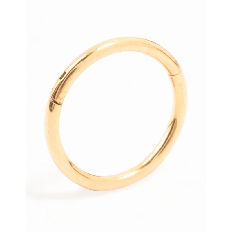 Gold Plated Surgical Steel Fine Clicker Ring 7MM