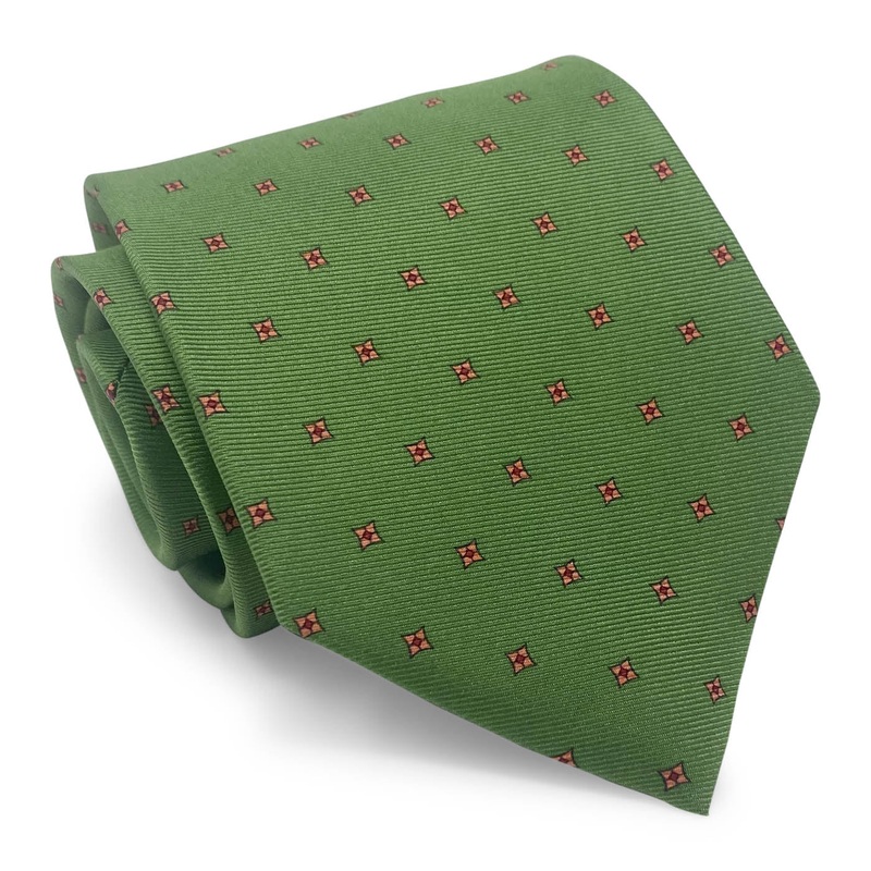 Square Foulard: Tie – Green/Pink
