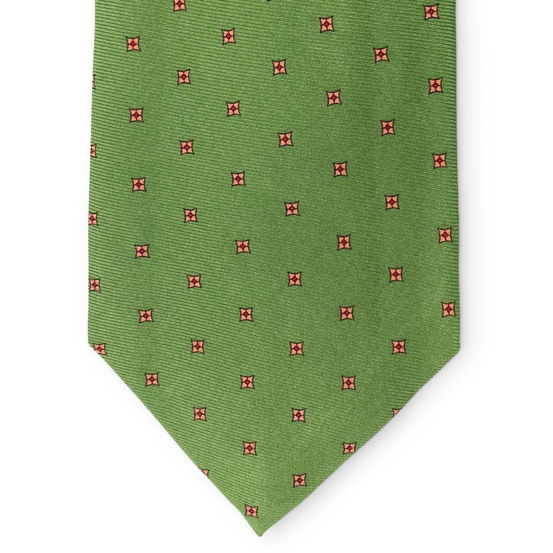 Square Foulard: Tie – Green/Pink