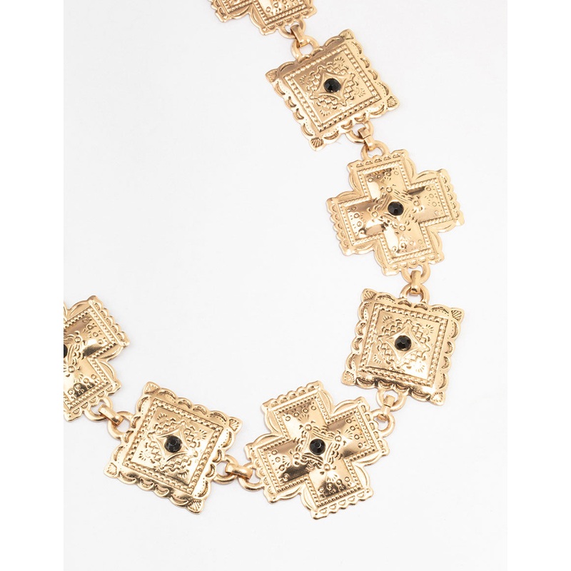 Gold Boho Square & Cross Belt