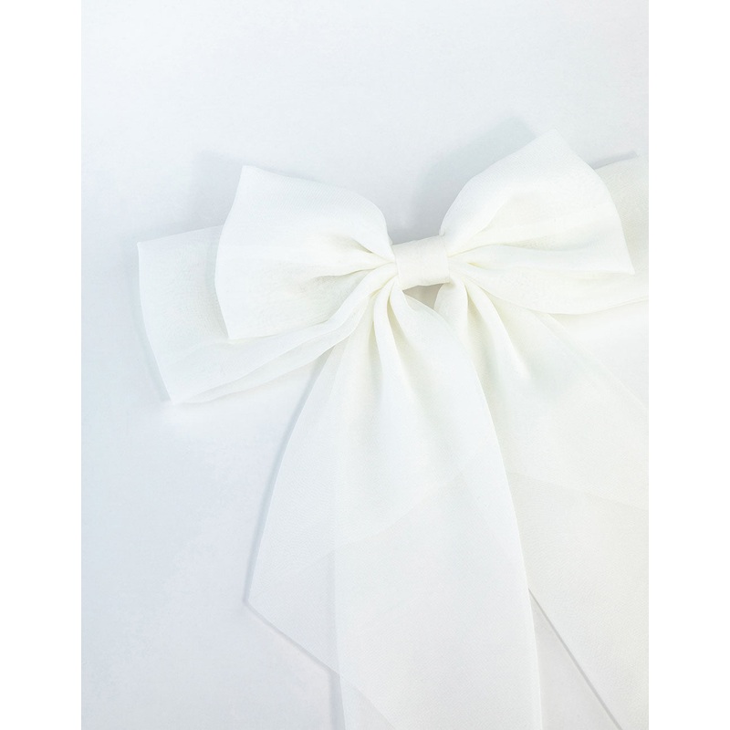 Opaque Draped Fabric Bow Clip