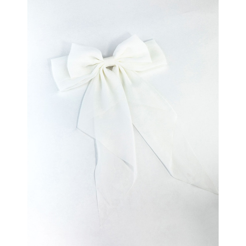 Opaque Draped Fabric Bow Clip