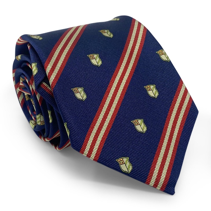 Striped Crest: Tie – Navy