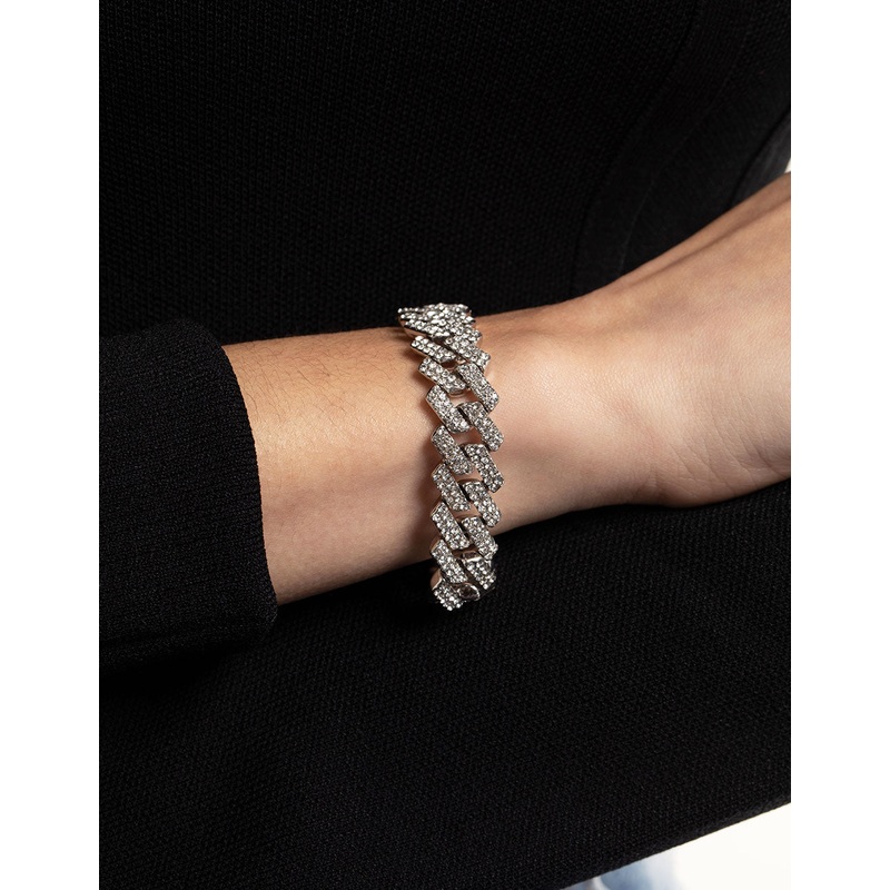 Silver Diamante Miami Chain Bracelet