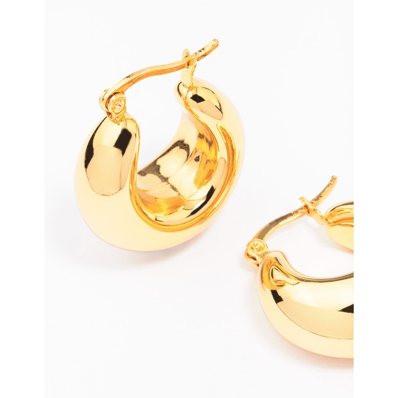 Waterproof Gold Plated Stainless Steel Full Bubble Hoop Earrings