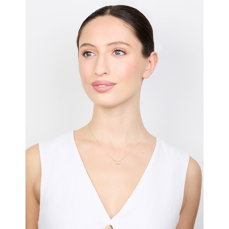 Gold Cubic Zirconia Angel Number 111 Necklace