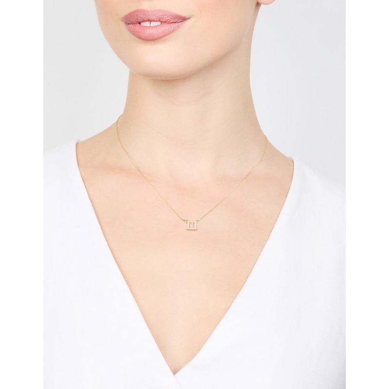 Gold Cubic Zirconia Angel Number 111 Necklace
