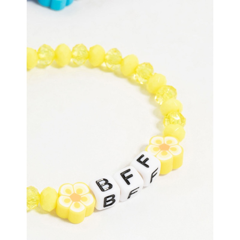 Kids Beaded Floral BFF Stretch Bracelets 5-Pack